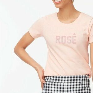 J.Crew sequin rose’ tee EUC